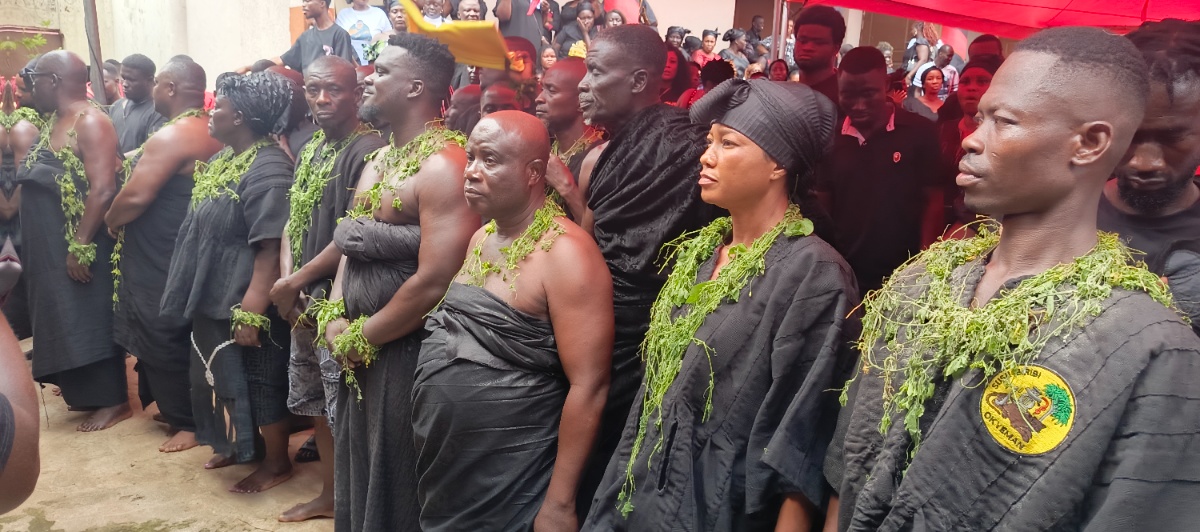 Sub-chiefs undergoing customary enstoolment rites