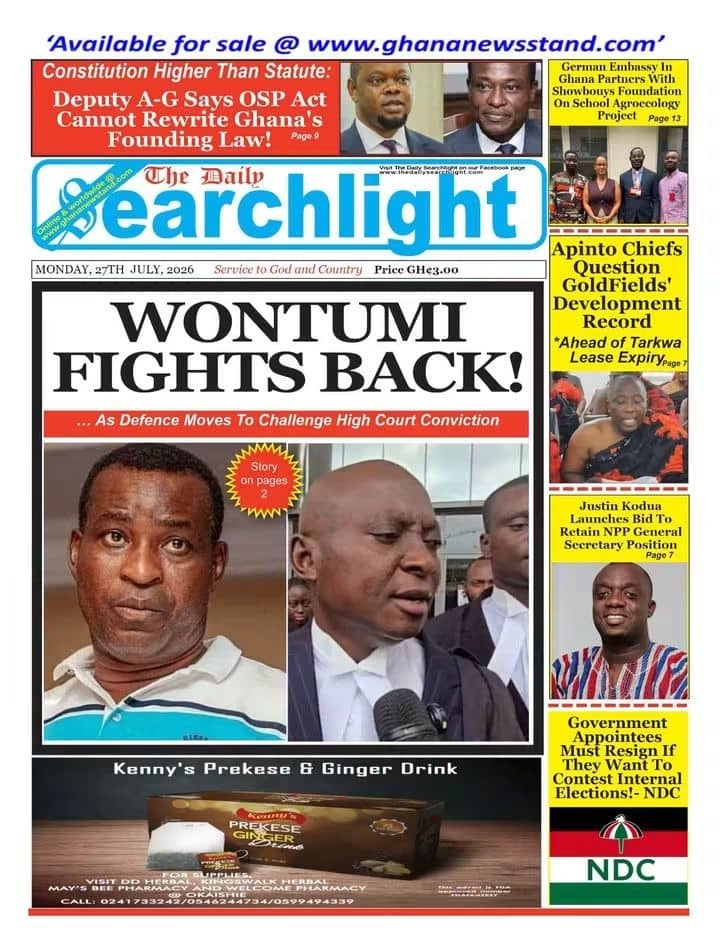 Newspaper Headlines Monday - 27/07/26