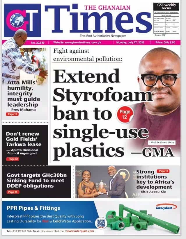 Newspaper Headlines Monday - 27/07/26
