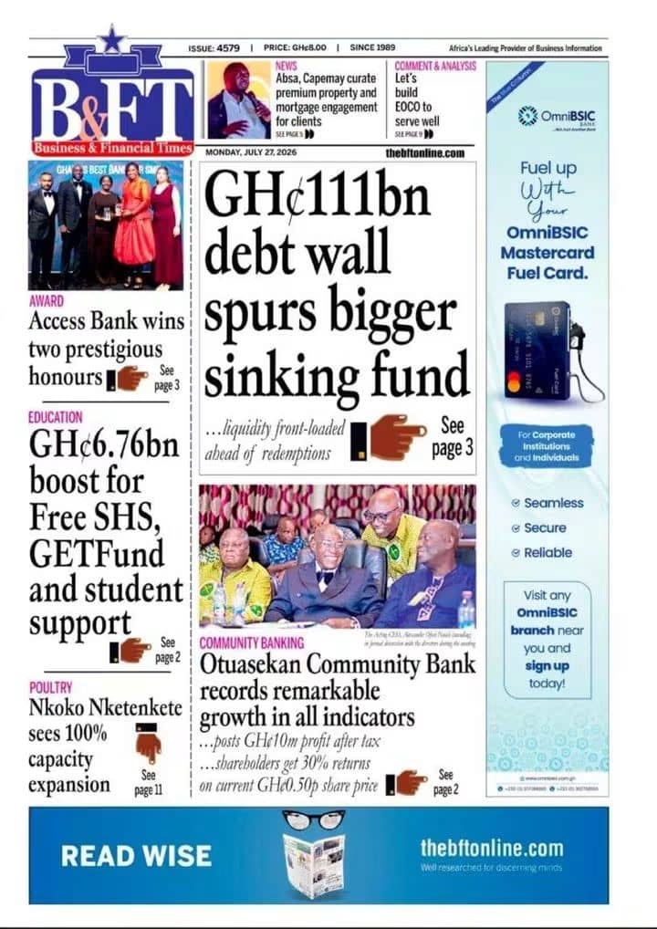 Newspaper Headlines Monday - 27/07/26