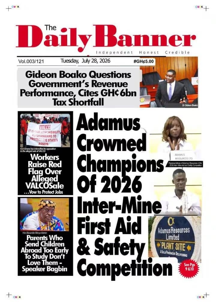 Newspaper Headlines Tuesday - 28/07/26