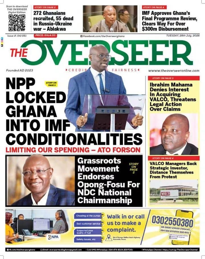 Newspaper Headlines Tuesday - 28/07/26