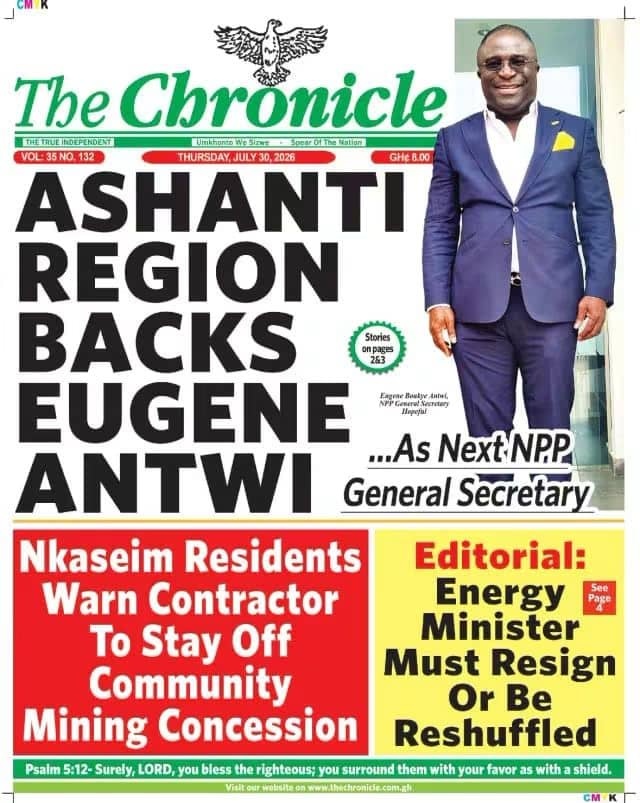 Newspaper Headlines - Thursday, 30/07/26
