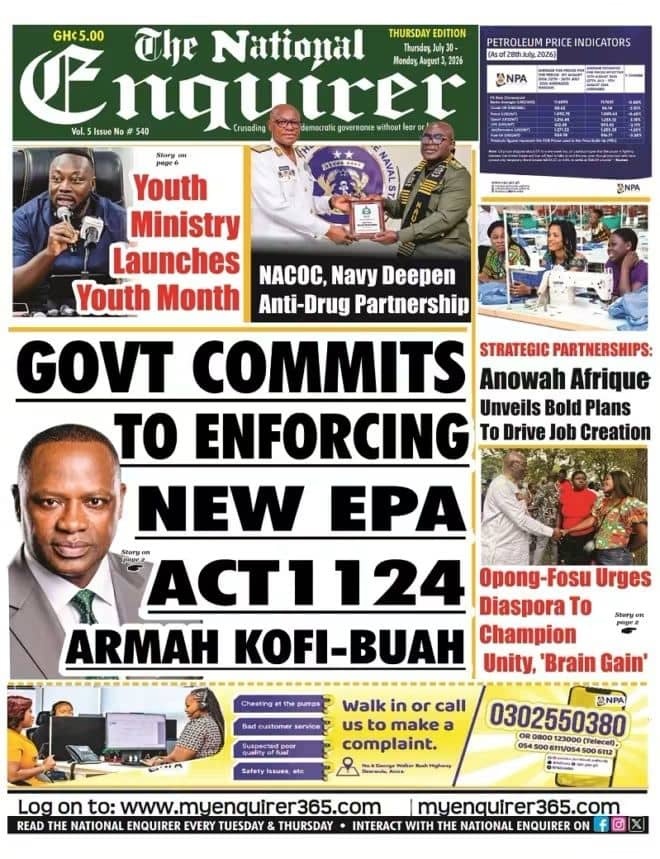 Newspaper Headlines - Thursday, 30/07/26