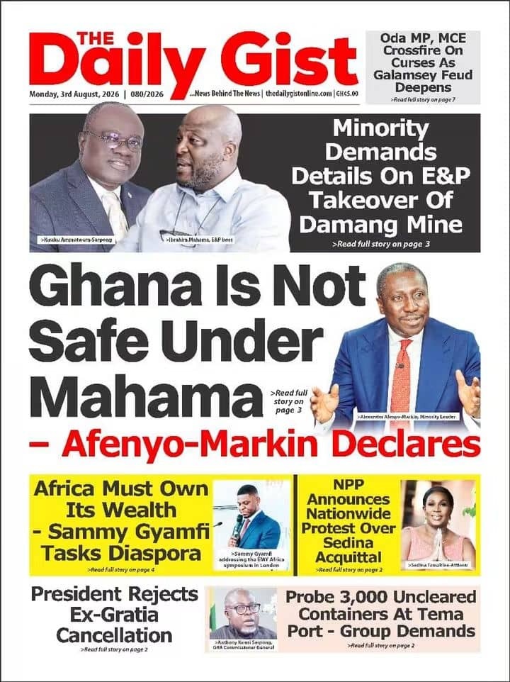Newspaper Headlines - Monday, 03/08/26