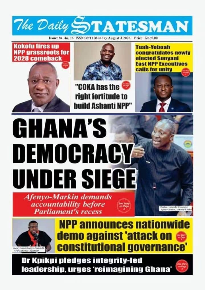 Newspaper Headlines - Monday, 03/08/26