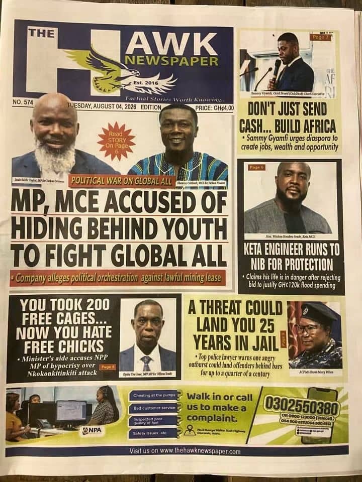 Newspaper Headlines - Tuesday, 04/08/26