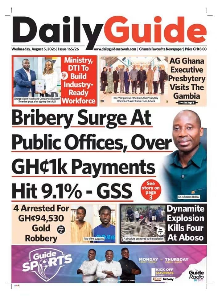 Newspaper Headlines - Wednesday, 05/08/26