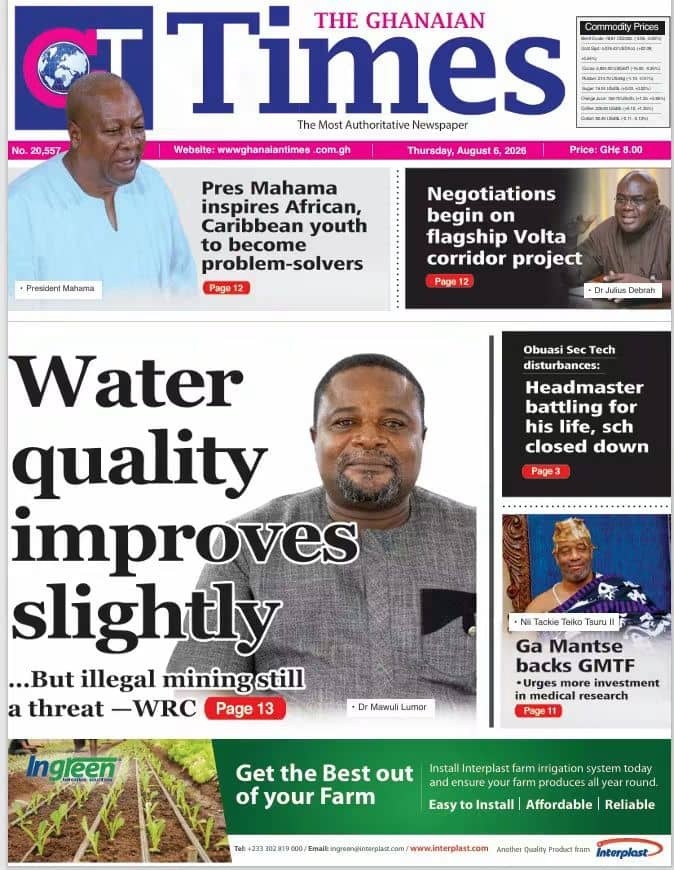 Newspaper Headlines - Thursday, 06/08/26