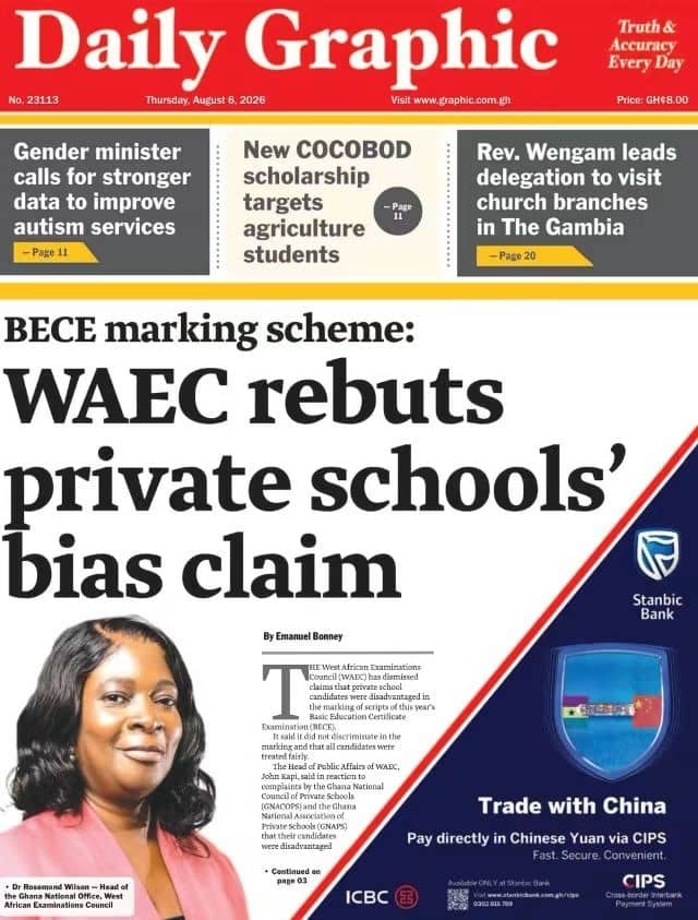 Newspaper Headlines - Thursday, 06/08/26