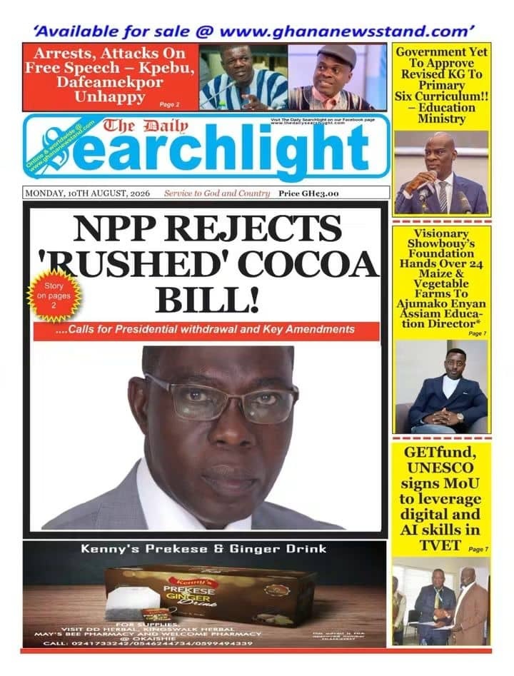 Newspaper Headlines - Monday, 10/08/26