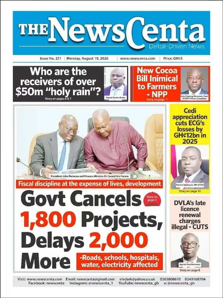 Newspaper Headlines - Monday, 10/08/26
