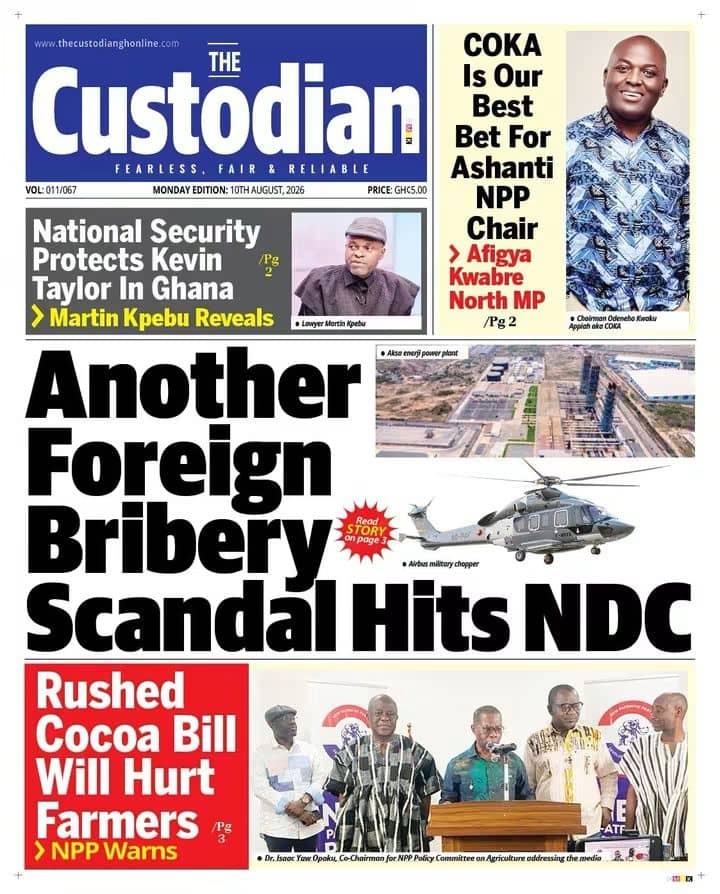Newspaper Headlines - Monday, 10/08/26