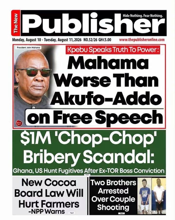 Newspaper Headlines - Monday, 10/08/26