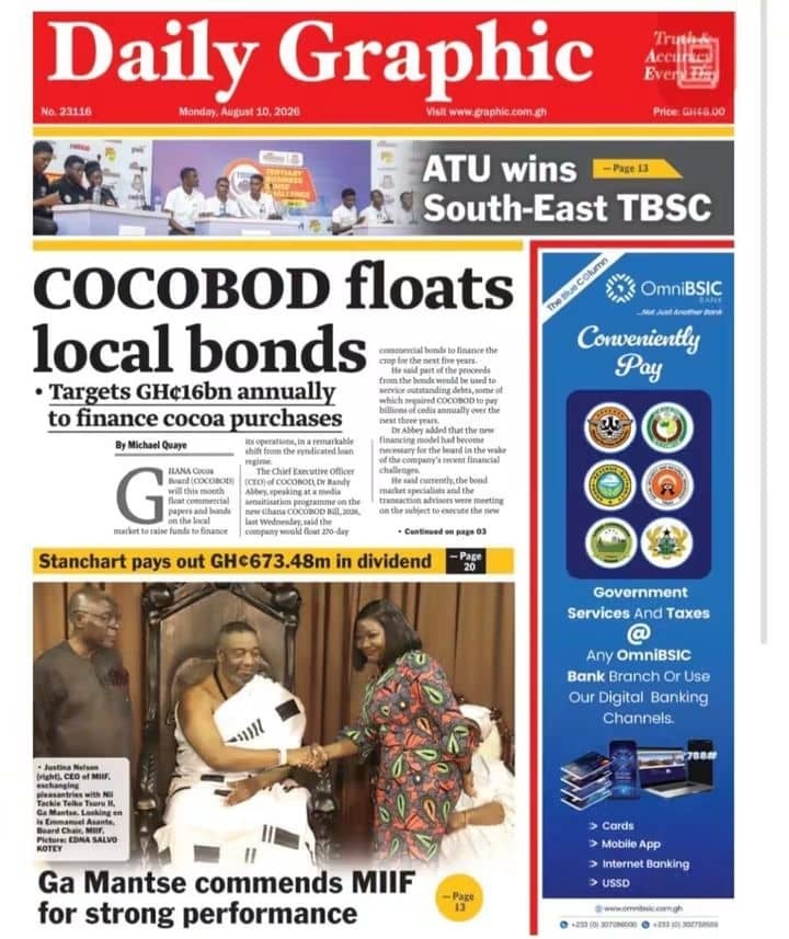 Newspaper Headlines - Monday, 10/08/26