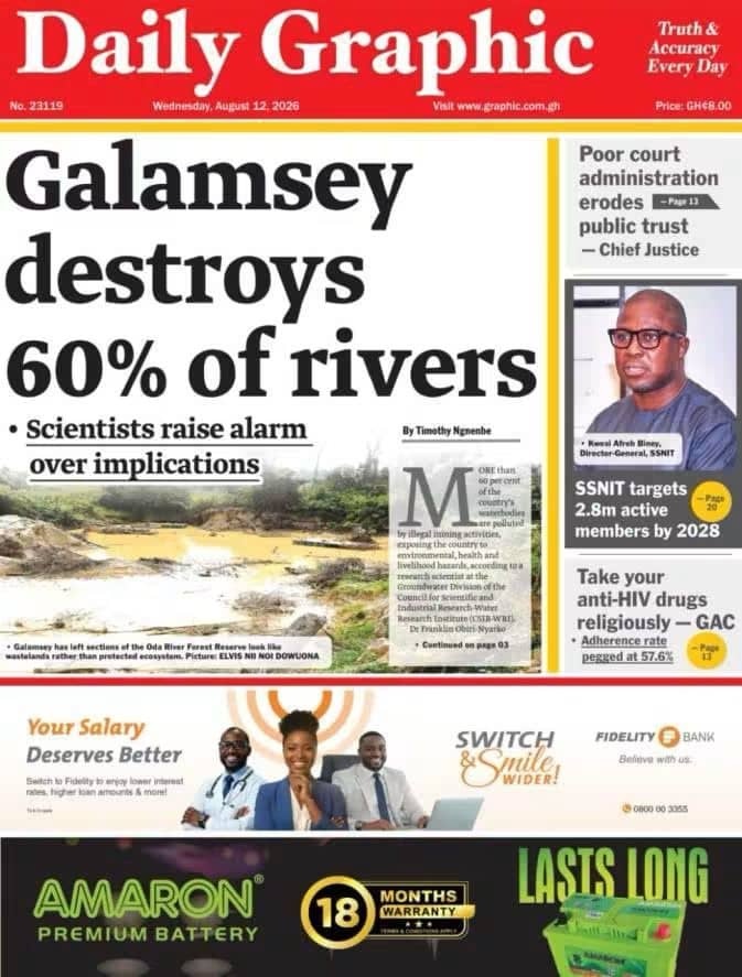 Newspaper Headlines - Wednesday, 12/08/26