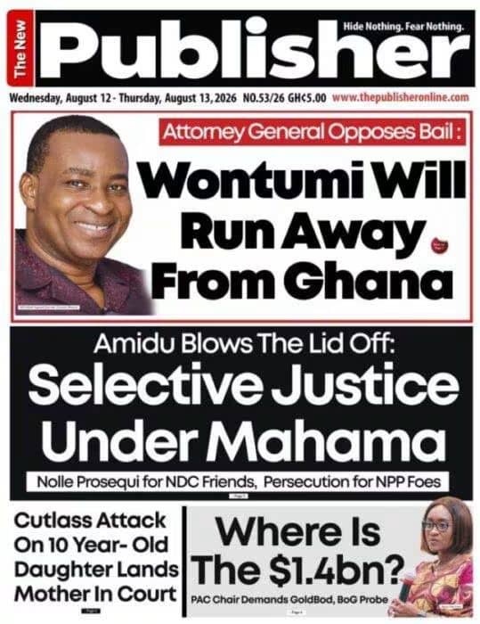 Newspaper Headlines - Wednesday, 12/08/26
