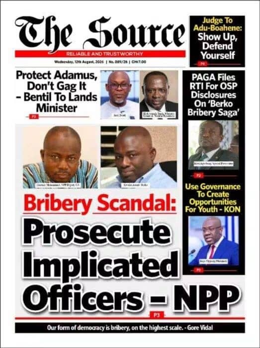Newspaper Headlines - Wednesday, 12/08/26