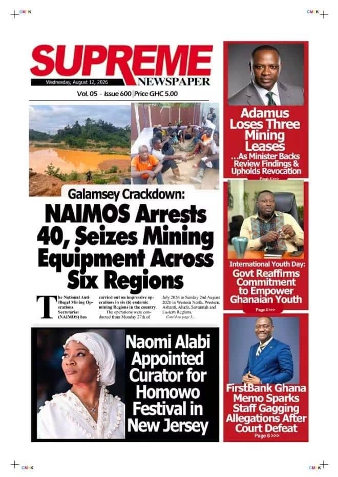 Newspaper Headlines - Wednesday, 12/08/26