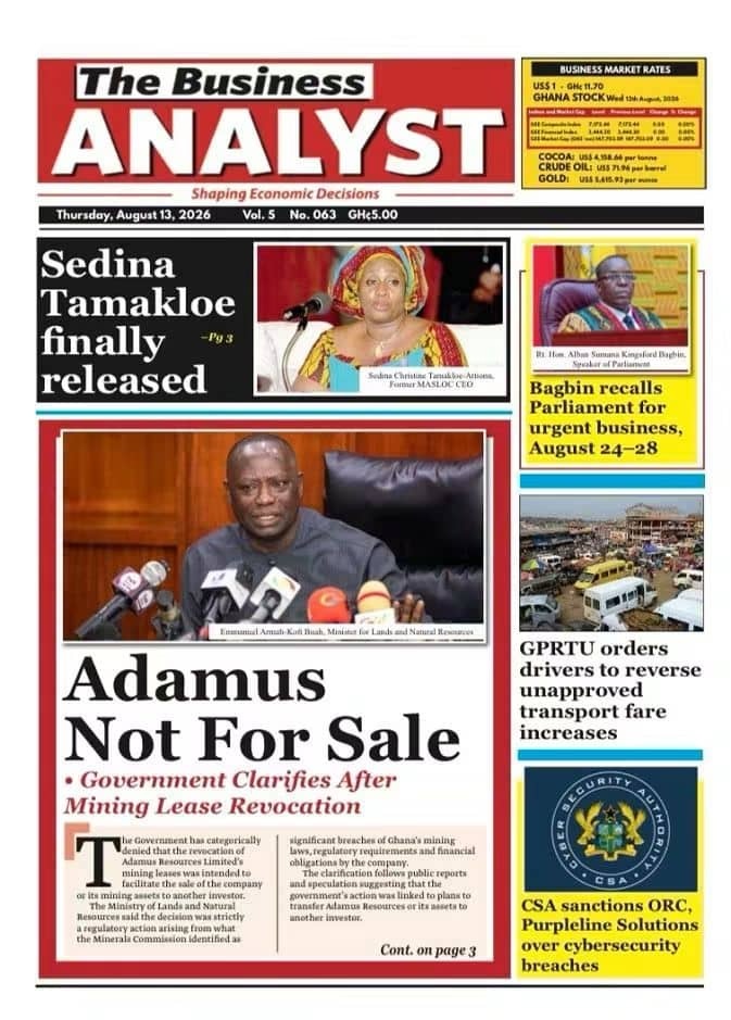 Newspaper Headlines - Thursday, 13/08/26