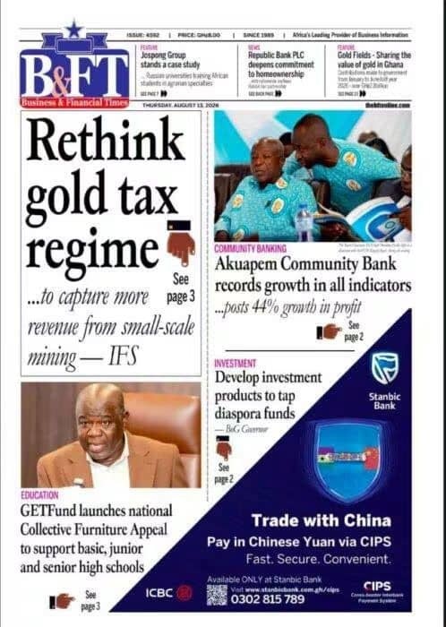 Newspaper Headlines - Thursday, 13/08/26