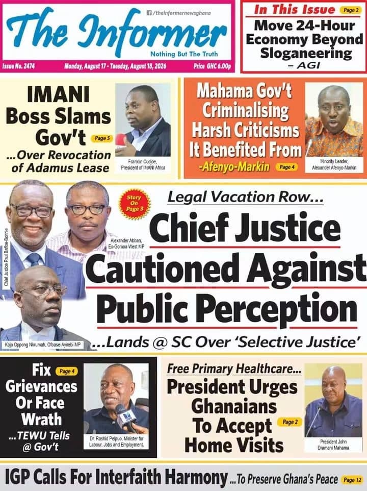 Newspaper Headlines - Monday, 17/08/26