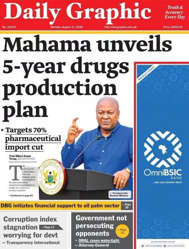 Newspaper Headlines - Monday, 17/08/26