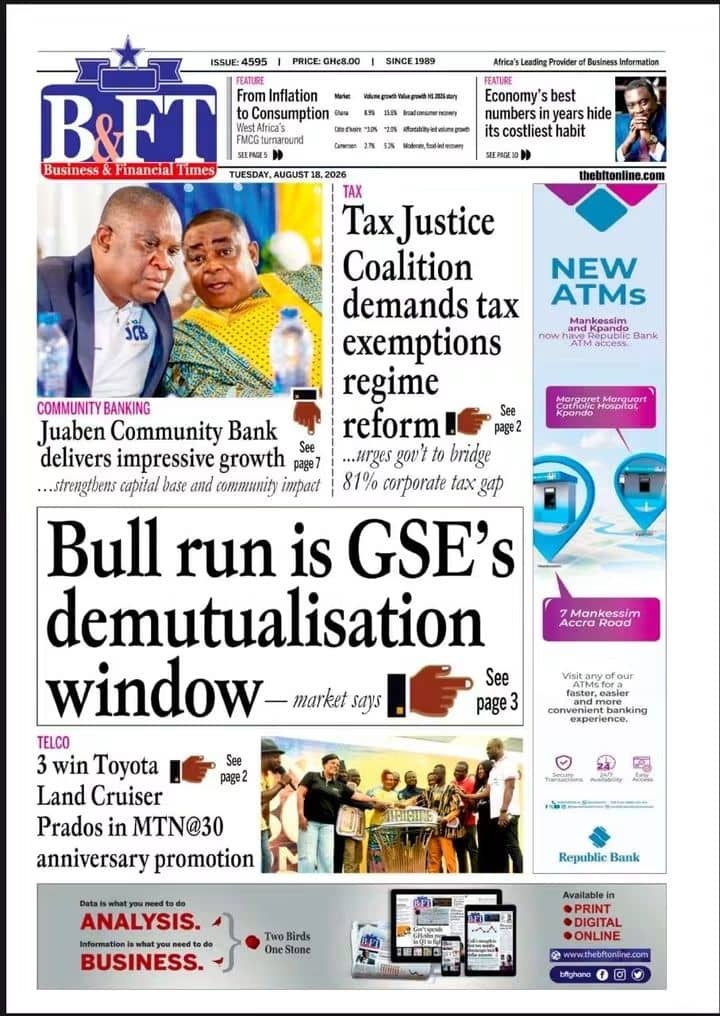 Newspaper Headlines - Tuesday, 18/08/26