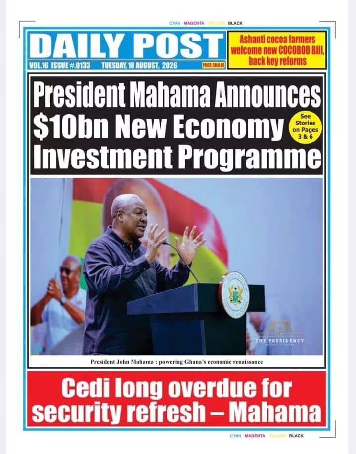 Newspaper Headlines - Tuesday, 18/08/26