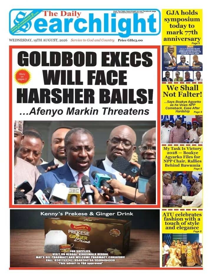 Newspaper Headlines - Wednesday, 19/08/26