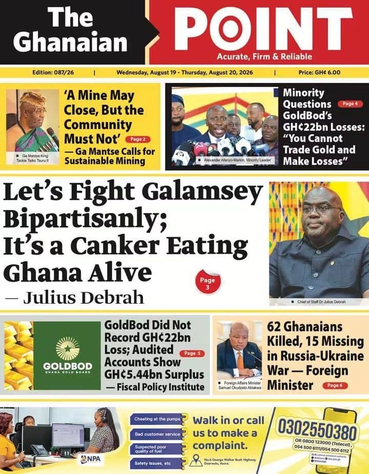 Newspaper Headlines - Wednesday, 19/08/26