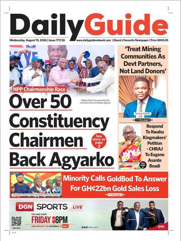 Newspaper Headlines - Wednesday, 19/08/26