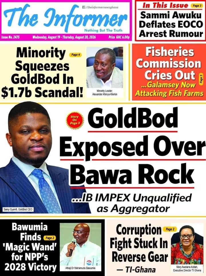 Newspaper Headlines - Wednesday, 19/08/26