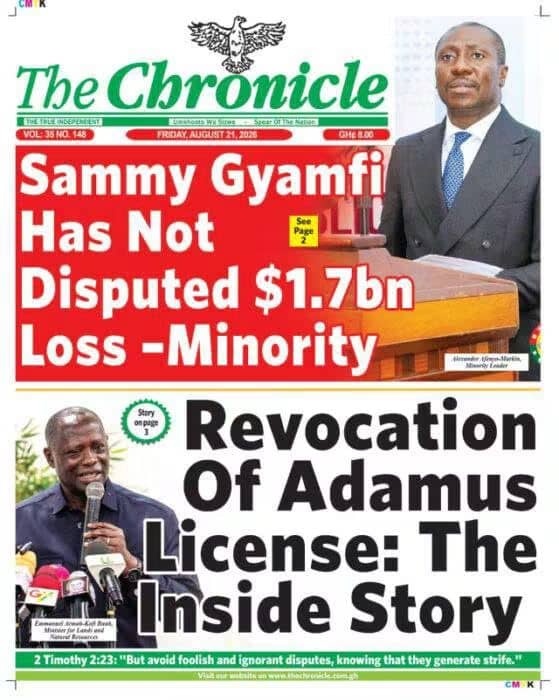 Newspaper Headlines - Friday, 21/08/26