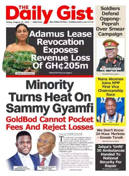 Newspaper Headlines - Friday, 21/08/26