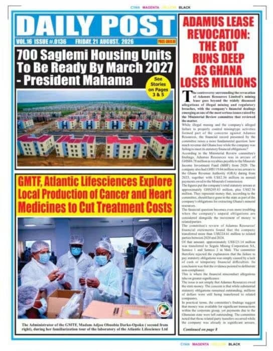 Newspaper Headlines - Friday, 21/08/26
