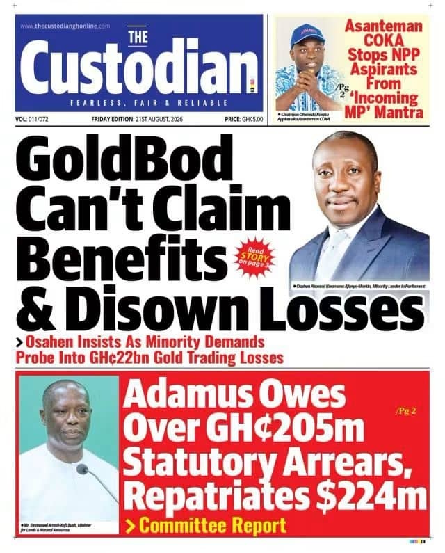 Newspaper Headlines - Friday, 21/08/26