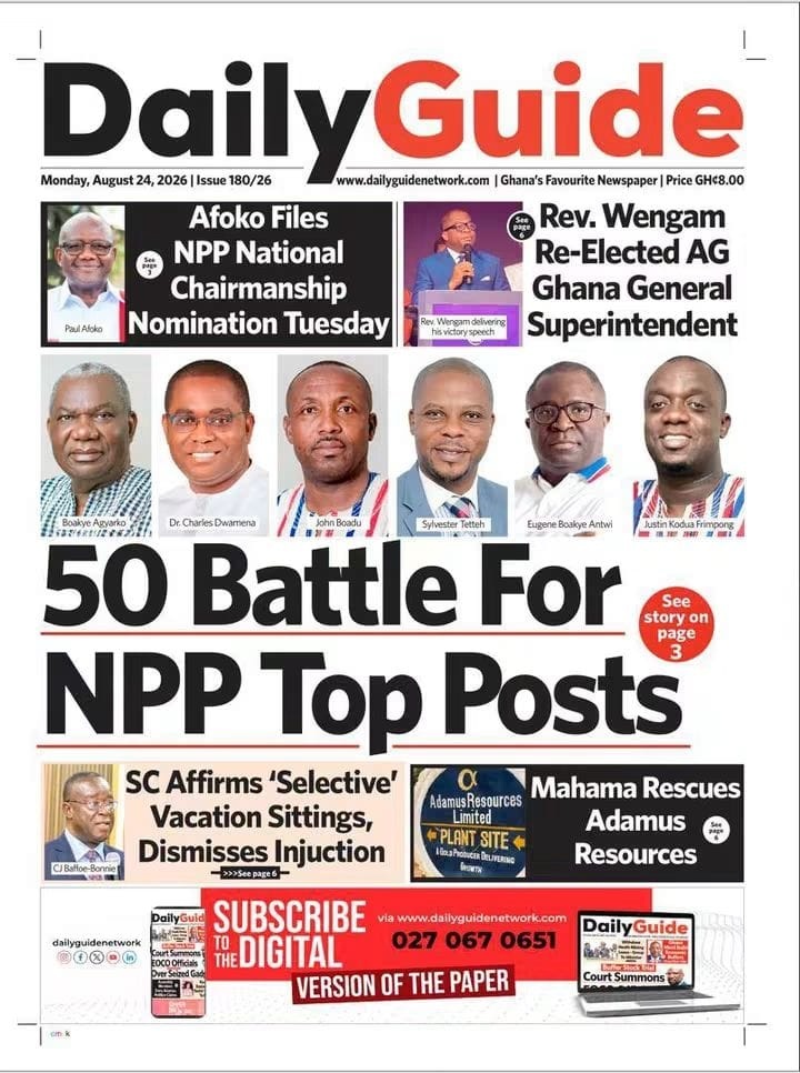 Newspaper Headlines - Monday, 24/08/26