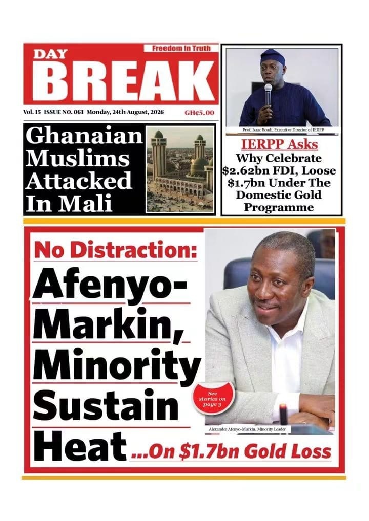 Newspaper Headlines - Monday, 24/08/26