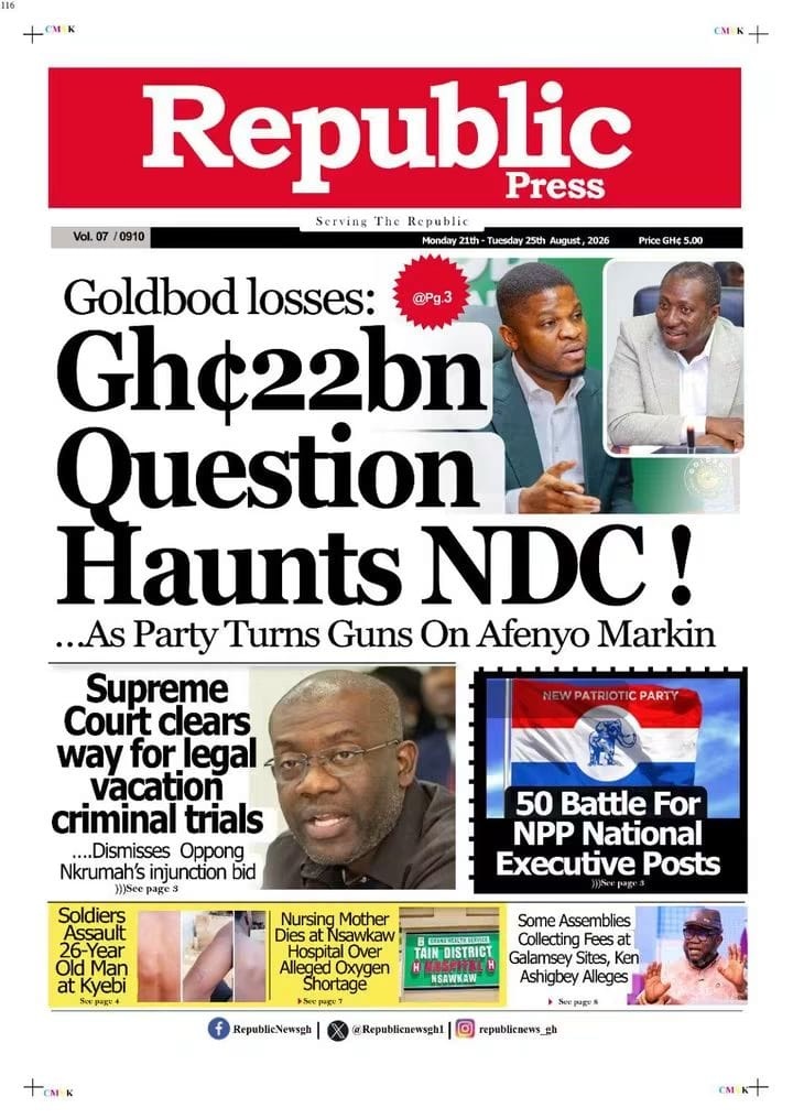 Newspaper Headlines - Monday, 24/08/26