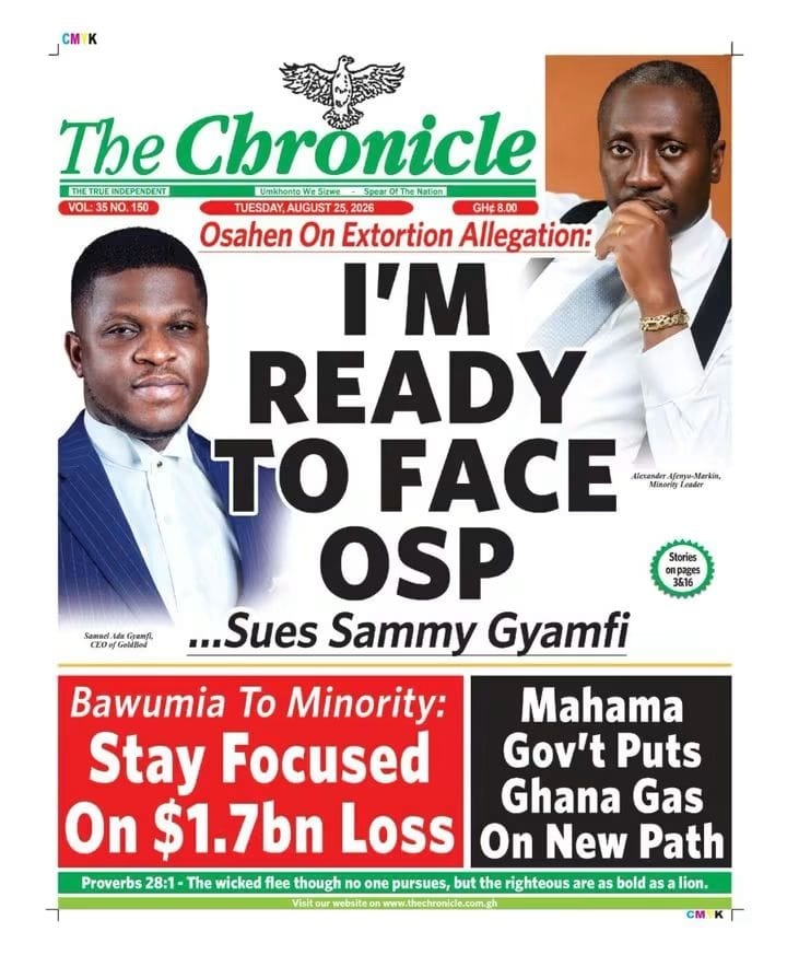 Newspaper Headlines - Tuesday, 25/08/26