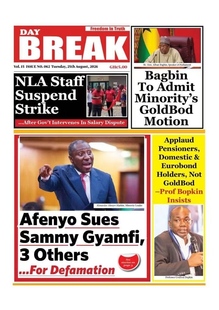 Newspaper Headlines - Tuesday, 25/08/26
