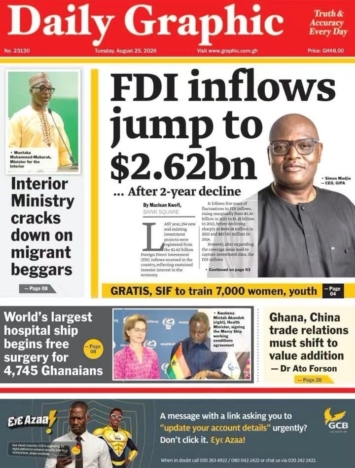Newspaper Headlines - Tuesday, 25/08/26