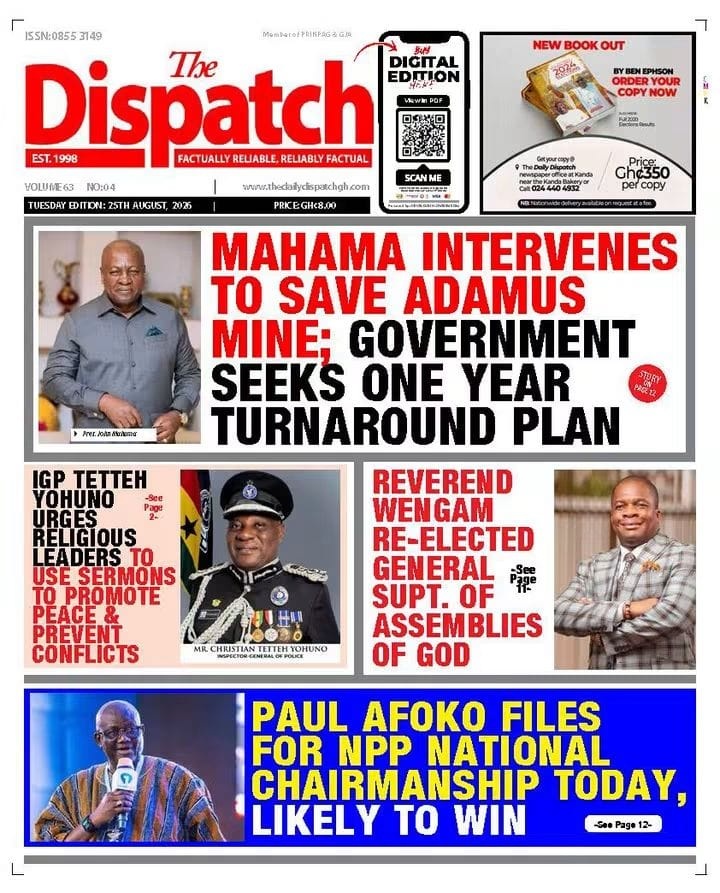 Newspaper Headlines - Tuesday, 25/08/26