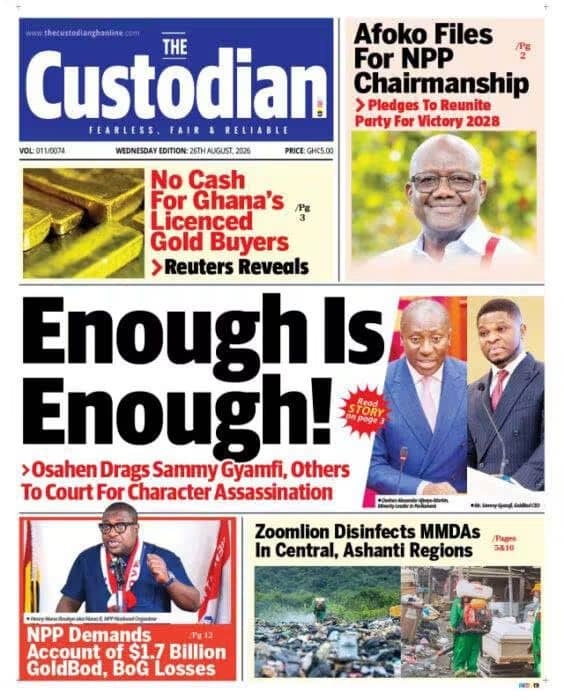 Newspaper Headlines - Wednesday, 26/08/26