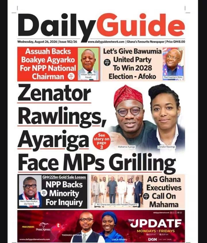 Newspaper Headlines - Wednesday, 26/08/26