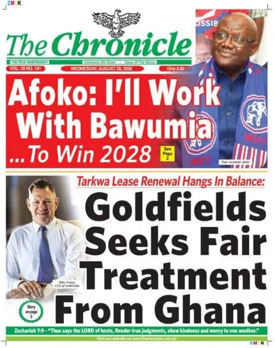 Newspaper Headlines - Wednesday, 26/08/26