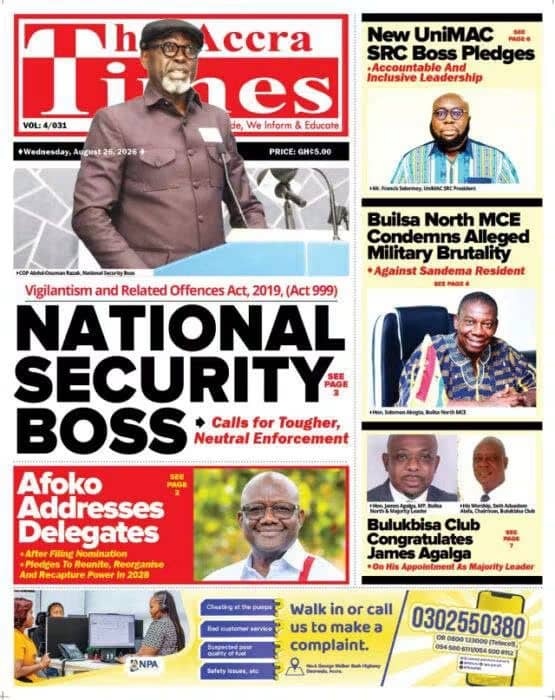 Newspaper Headlines - Wednesday, 26/08/26