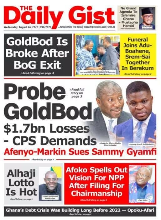 Newspaper Headlines - Wednesday, 26/08/26