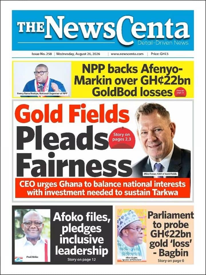 Newspaper Headlines - Wednesday, 26/08/26